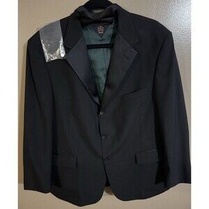Vtg Tommy Hilfiger Black Blazer Suit Jacket W/ Bowtie And Cufflinks See Measure